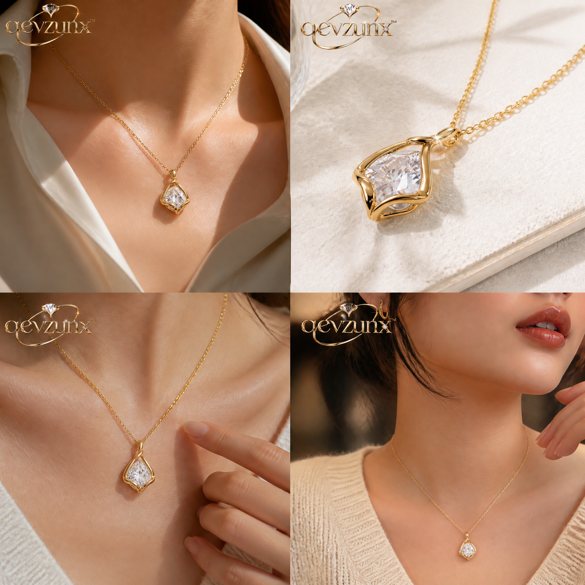 𝒒𝒆𝒗𝒛𝒖𝒏𝒙™ Aurora Float Pendant Necklace — view 2