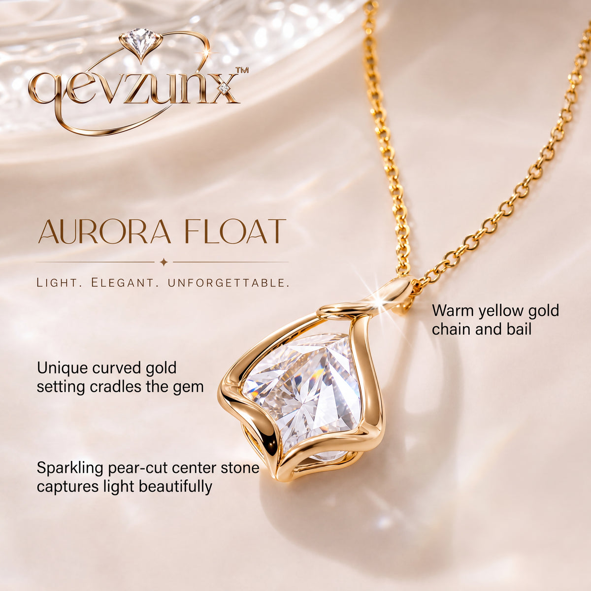 𝒒𝒆𝒗𝒛𝒖𝒏𝒙™ Aurora Float Pendant Necklace — view 4