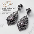 𝒒𝒆𝒗𝒛𝒖𝒏𝒙™ Noir Baroque Drop Earrings — view 1