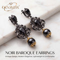 𝒒𝒆𝒗𝒛𝒖𝒏𝒙™ Noir Baroque Pearl Drop Earrings — view 5