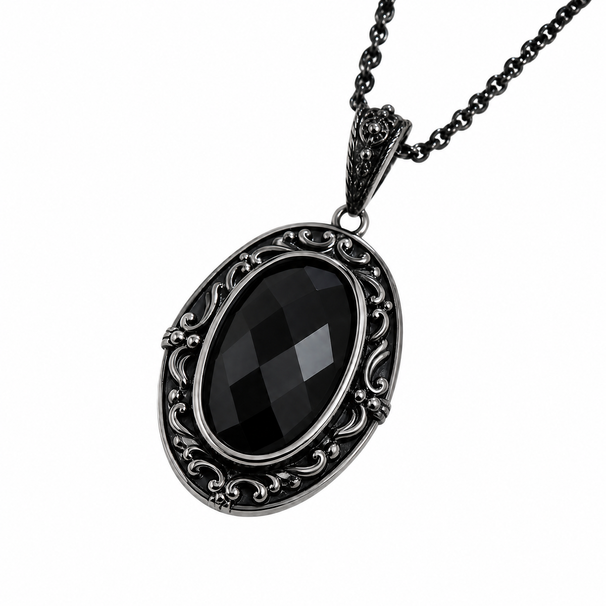𝒒𝒆𝒗𝒛𝒖𝒏𝒙™ Baroque Black Pendant Necklace — view 5