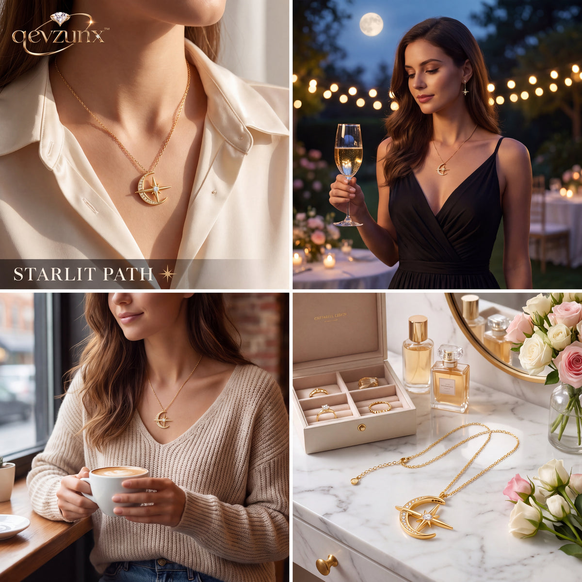 𝒒𝒆𝒗𝒛𝒖𝒏𝒙™ Starlit Path Necklace — view 2