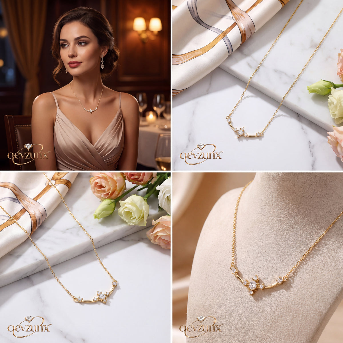 𝒒𝒆𝒗𝒛𝒖𝒏𝒙™ Luminary Arc Necklace — view 2