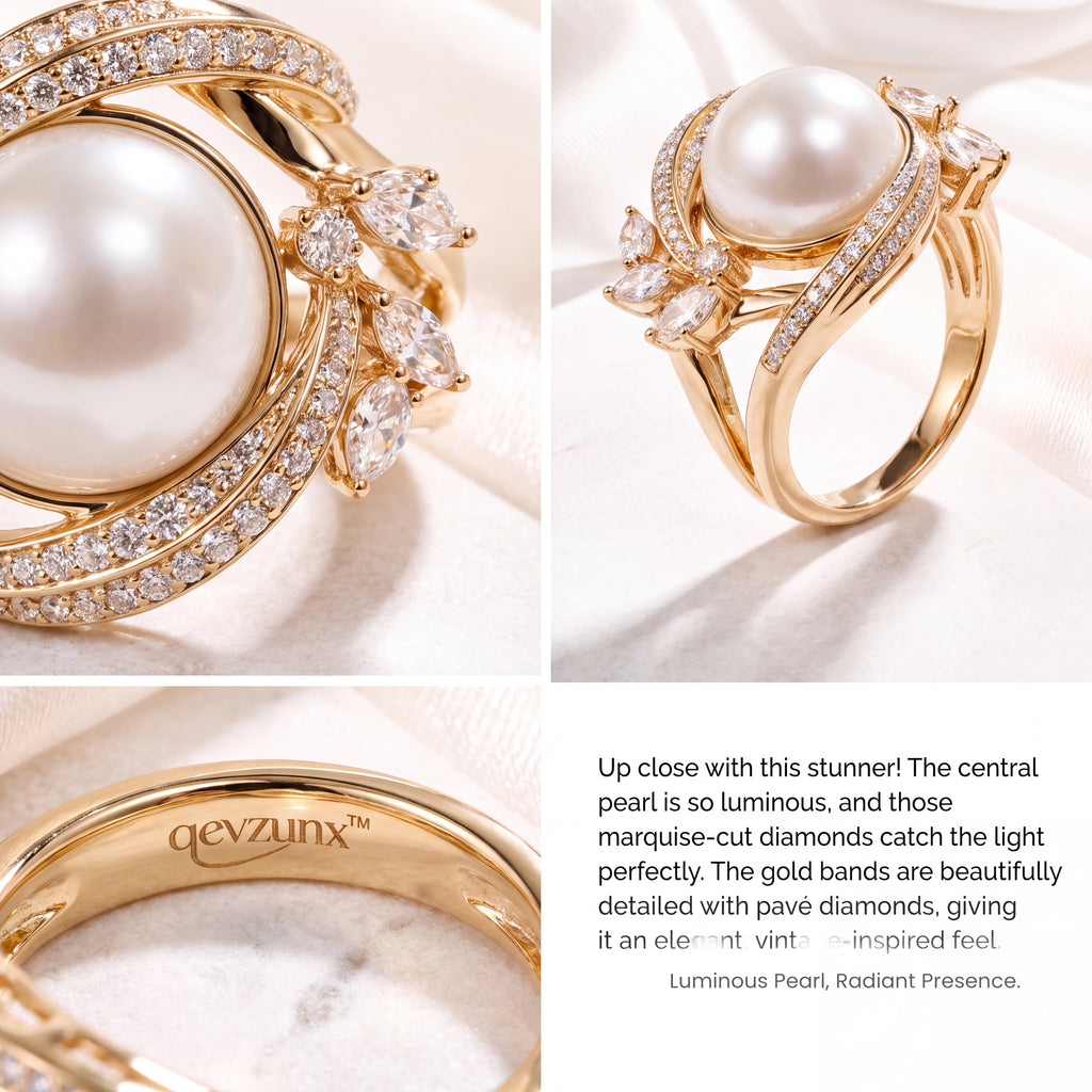 𝒒𝒆𝒗𝒛𝒖𝒏𝒙™ Pearl Aura Ring — view 4