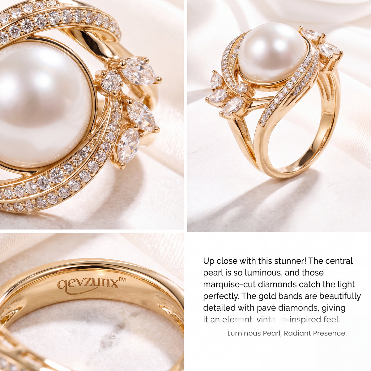 𝒒𝒆𝒗𝒛𝒖𝒏𝒙™ Pearl Aura Ring — view 4