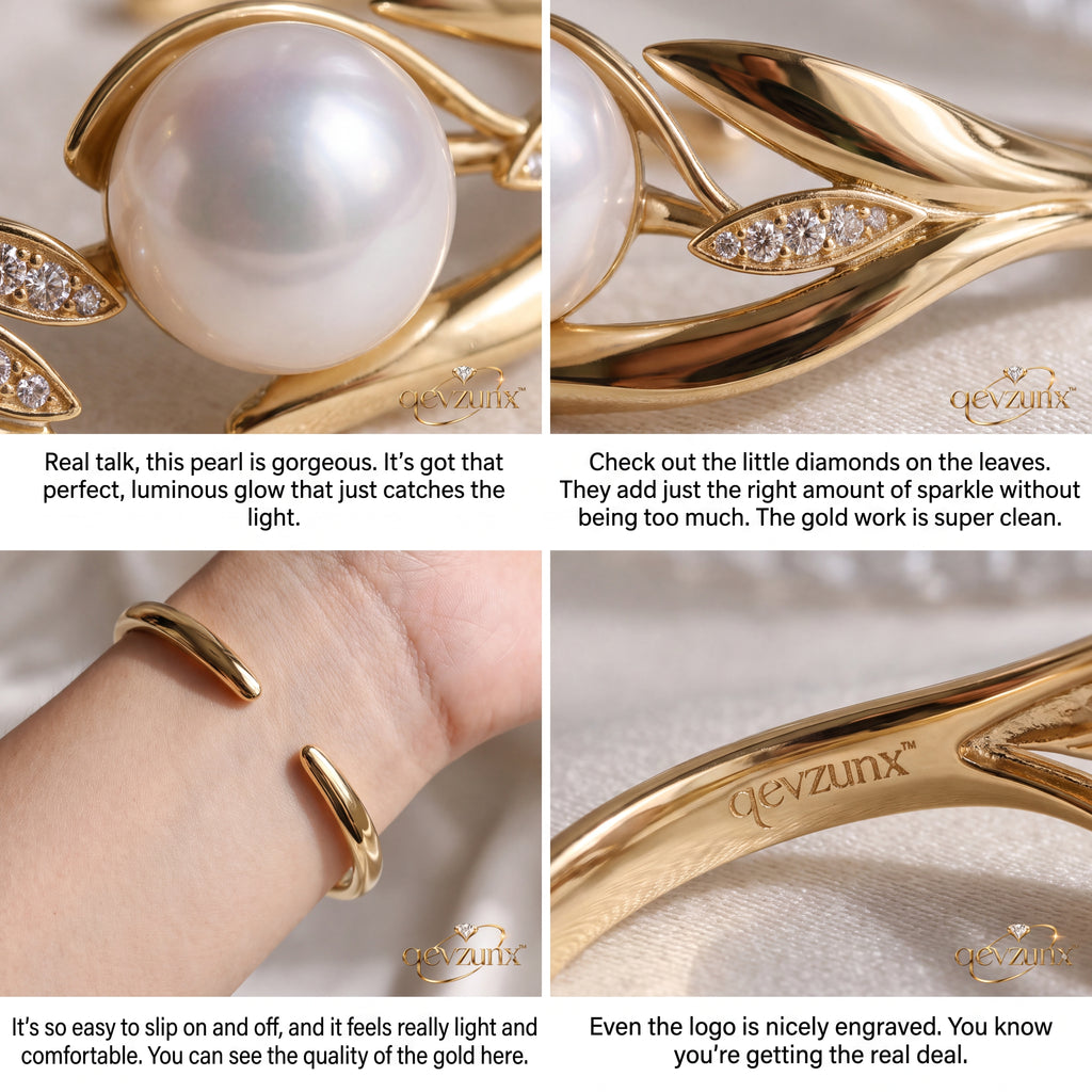 𝒒𝒆𝒗𝒛𝒖𝒏𝒙™ Aurora Pearl Cuff Ring — view 4